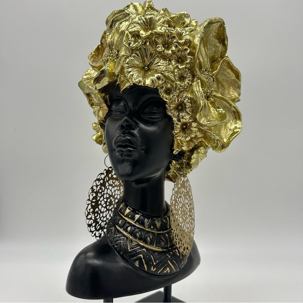 Gold Floral Headpiece with Statement Earrings